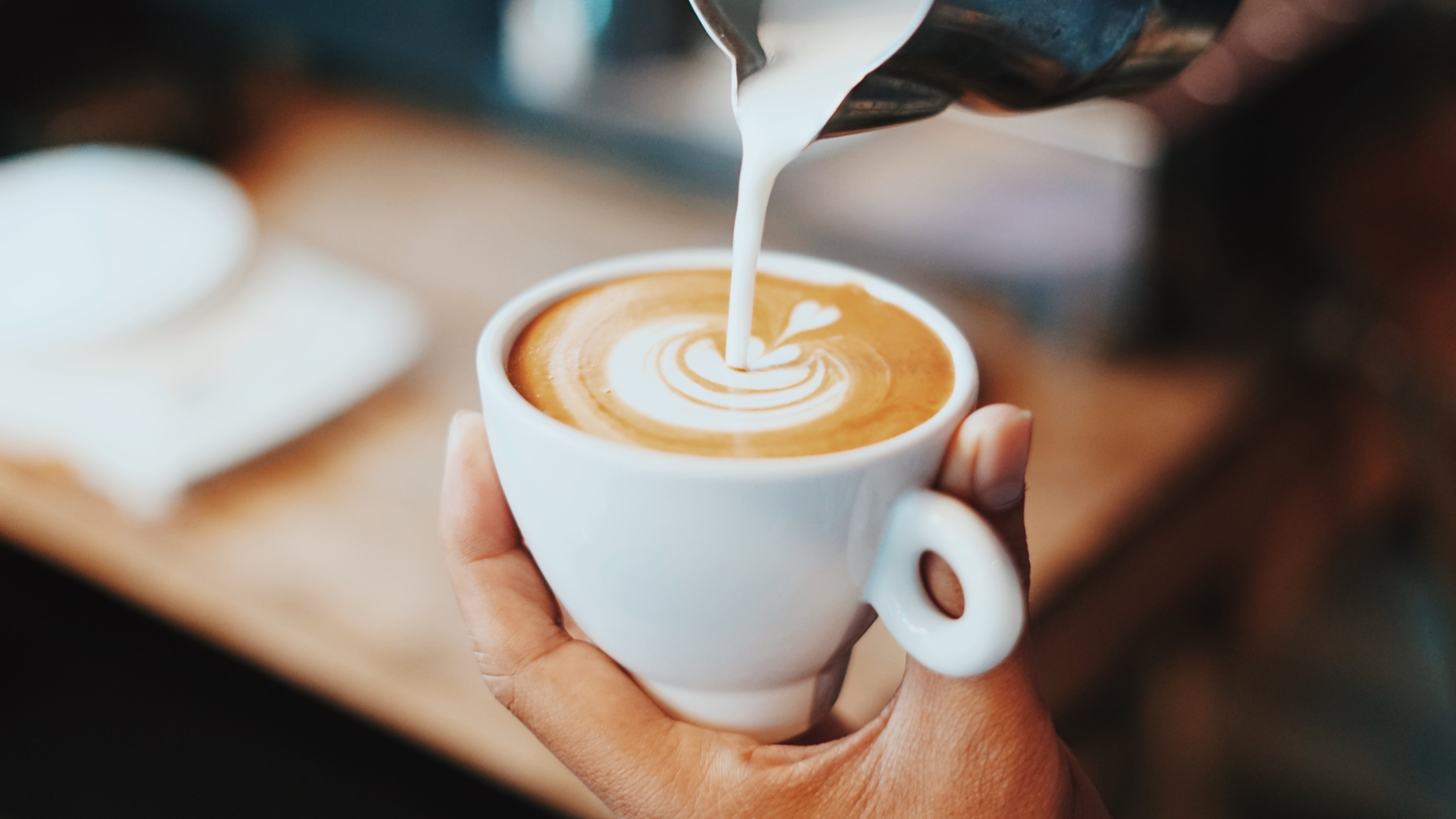 Latte art in a mug